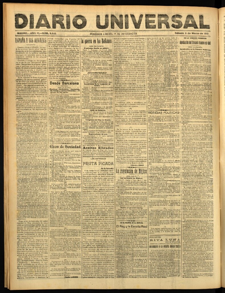Miniatura de Diario Universal del 8 de marzo de 1913