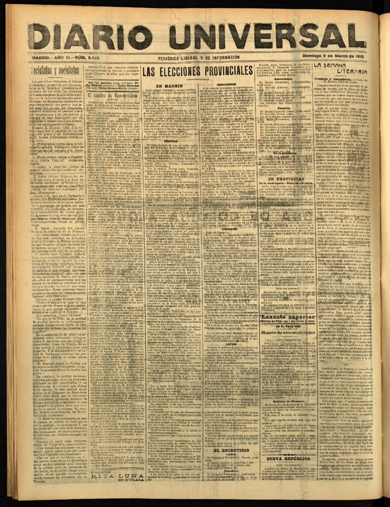 Miniatura de Diario Universal del 9 de marzo de 1913