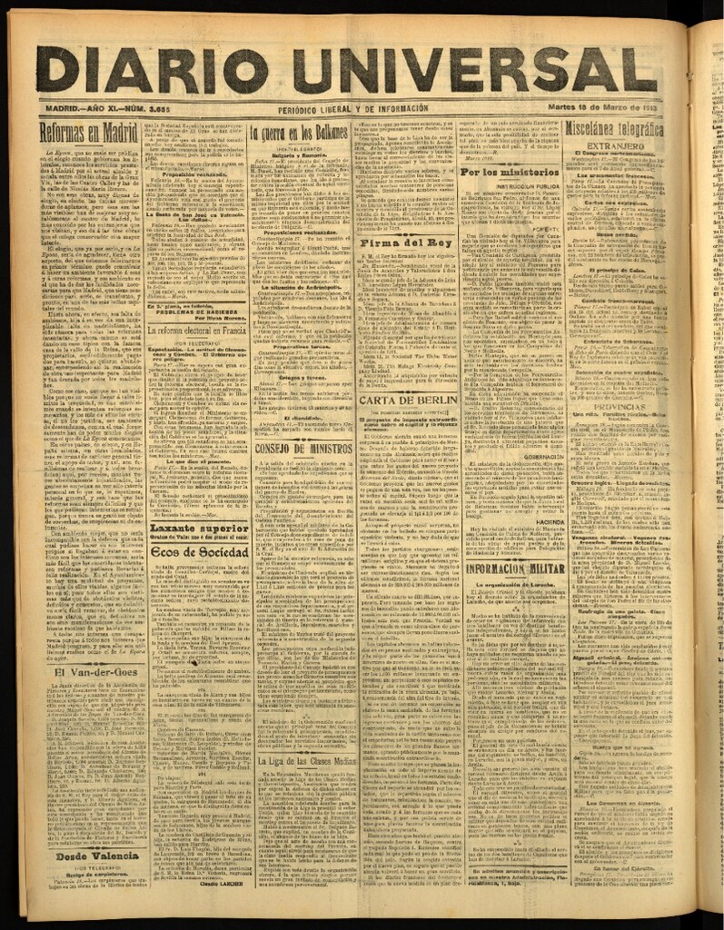 Miniatura de Diario Universal del 18 de marzo de 1913