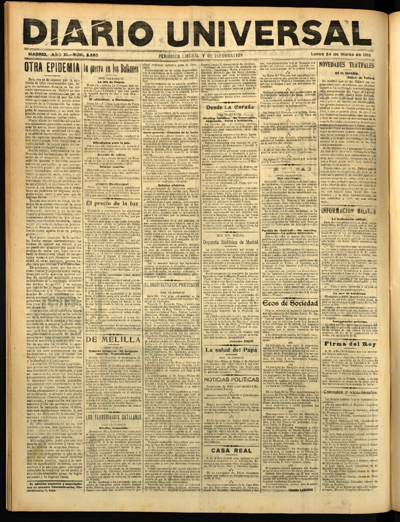 Miniatura de Diario Universal del 24 de marzo de 1913