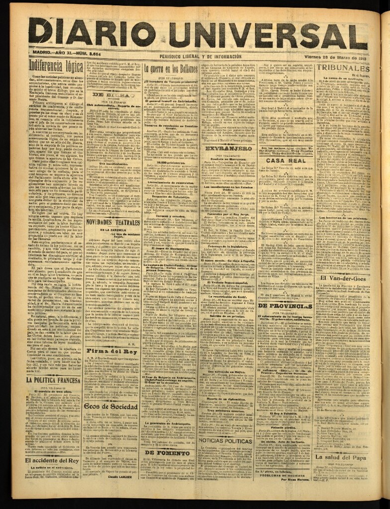 Miniatura de Diario Universal del 28 de marzo de 1913