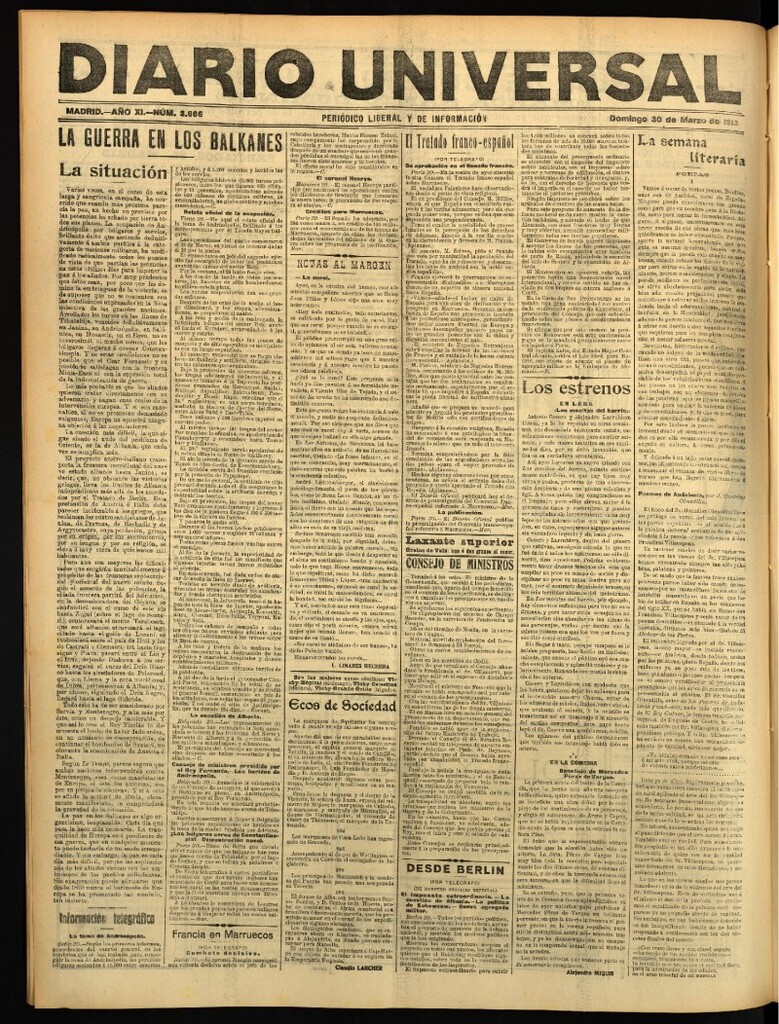 Miniatura de Diario Universal del 30 de marzo de 1913