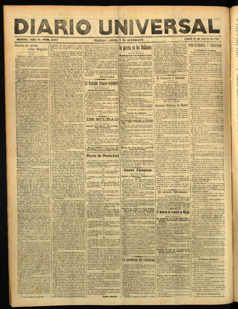 Miniatura de Diario Universal del 31 de marzo de 1913