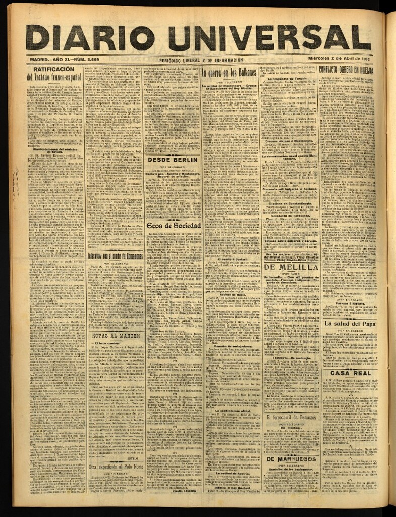 Miniatura de Diario Universal del 2 de abril de 1913