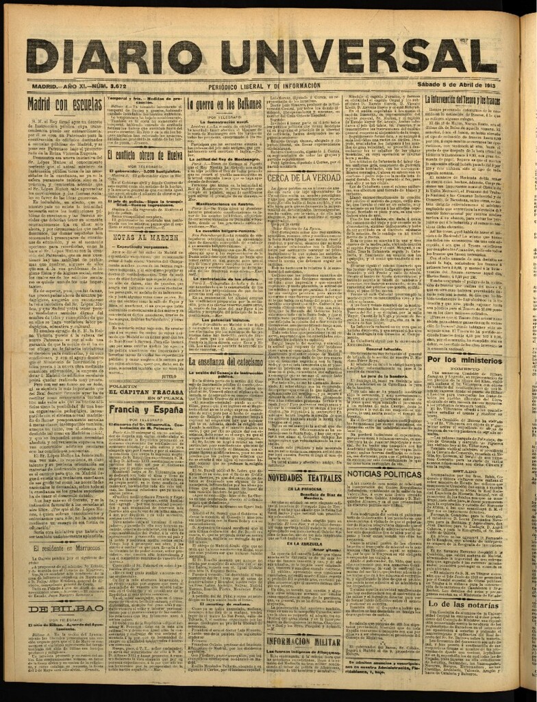 Miniatura de Diario Universal del 5 de abril de 1913