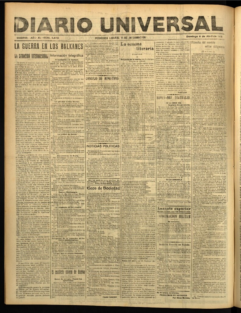 Miniatura de Diario Universal del 6 de abril de 1913