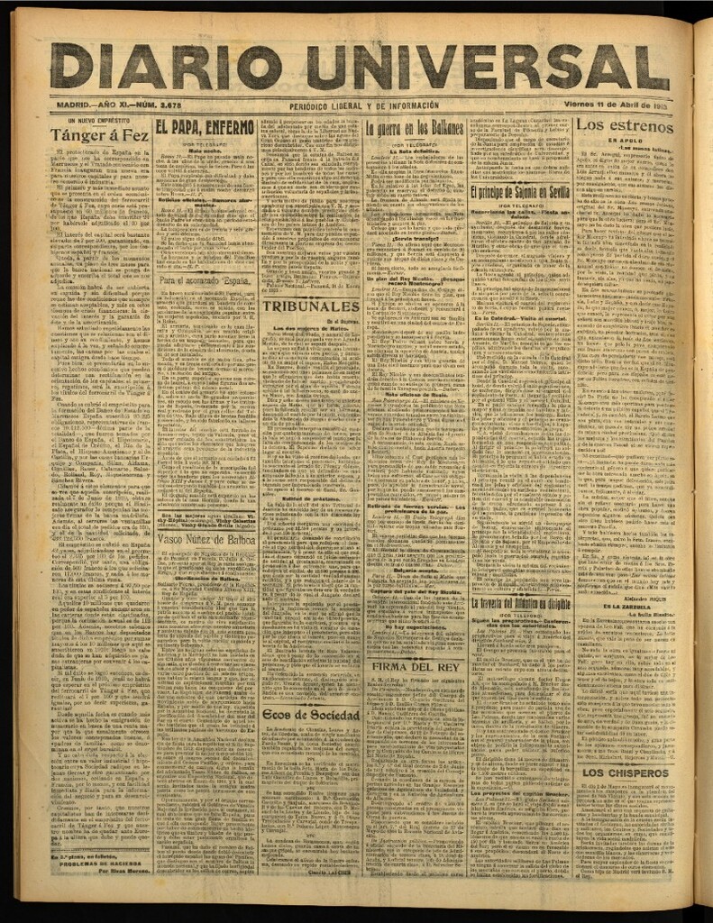 Miniatura de Diario Universal del 11 de abril de 1913