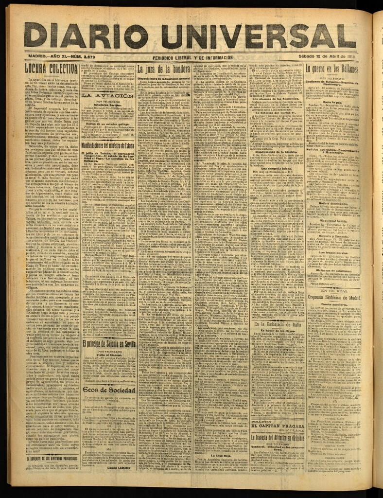 Miniatura de Diario Universal del 12 de abril de 1913