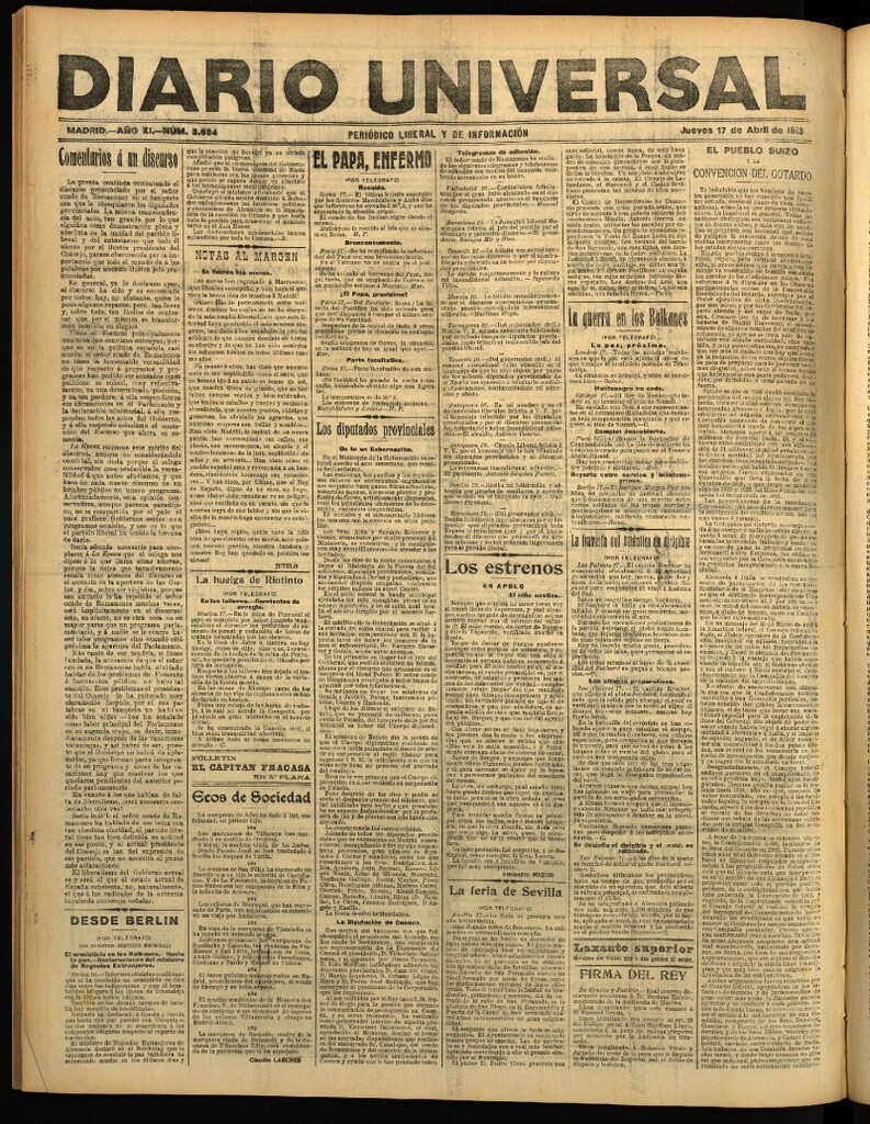 Miniatura de Diario Universal del 17 de abril de 1913
