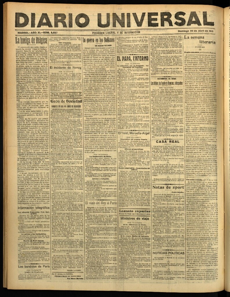 Miniatura de Diario Universal del 20 de abril de 1913