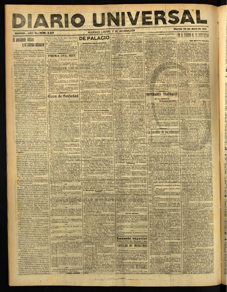 Miniatura de Diario Universal del 22 de abril de 1913