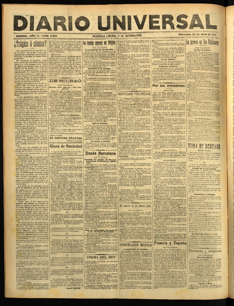 Miniatura de Diario Universal del 23 de abril de 1913