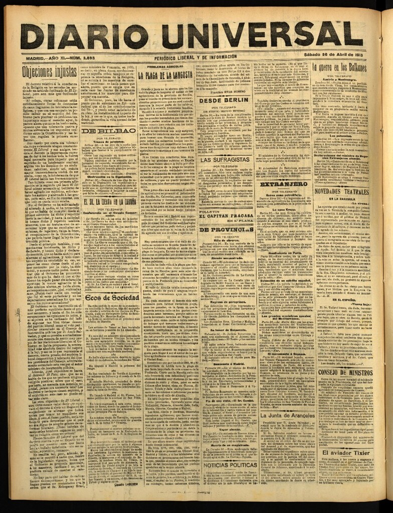 Miniatura de Diario Universal del 26 de abril de 1913