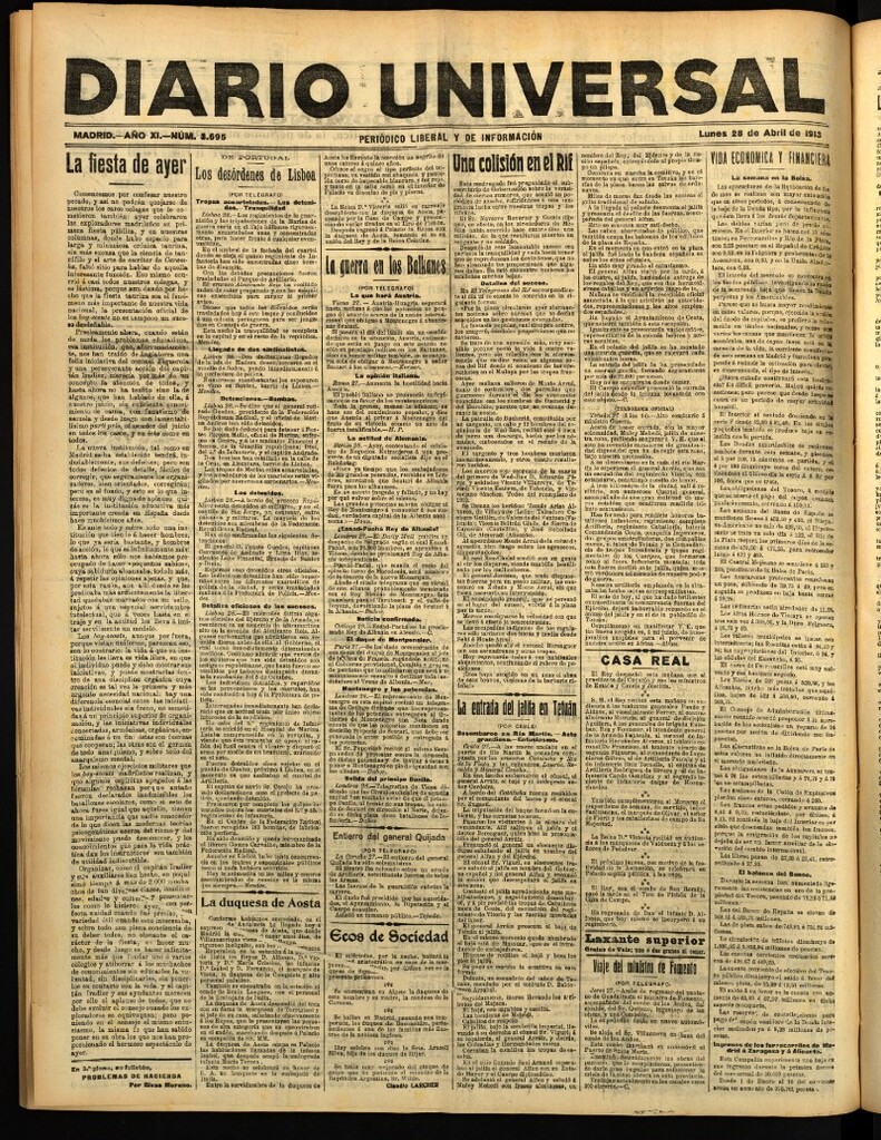 Miniatura de Diario Universal del 28 de abril de 1913