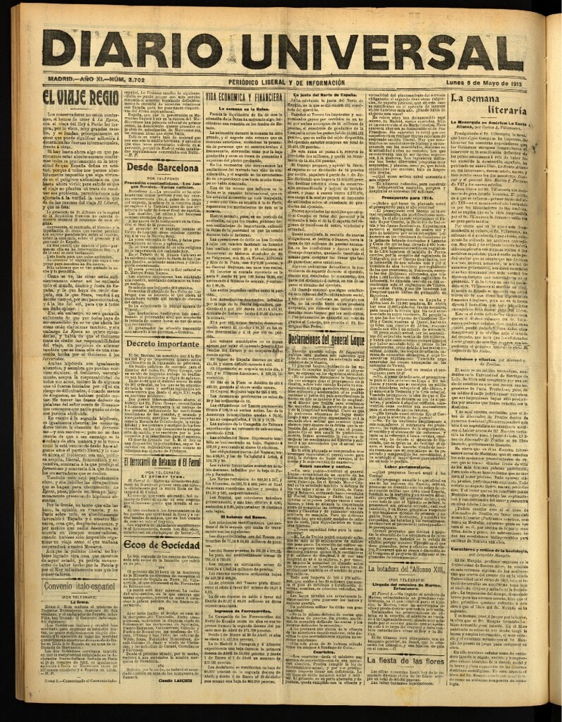 Miniatura de Diario Universal del 5 de mayo de 1913