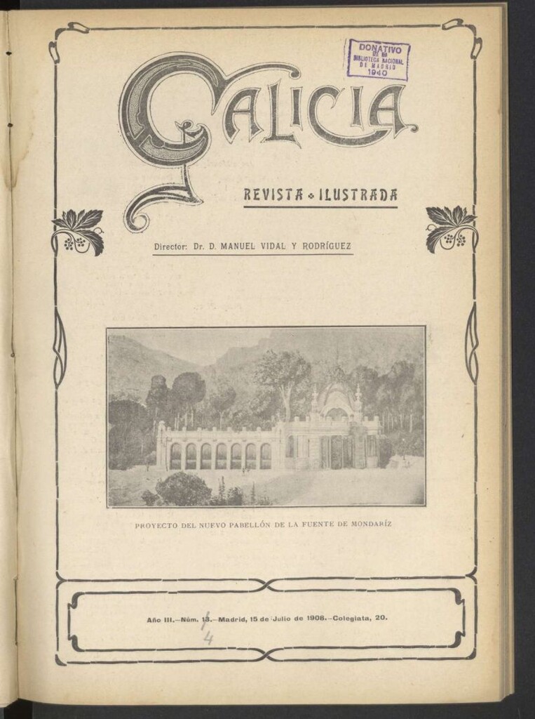 Miniatura de Galicia en Madrid: revista decenal ilustrada del 15 de julio de 1908