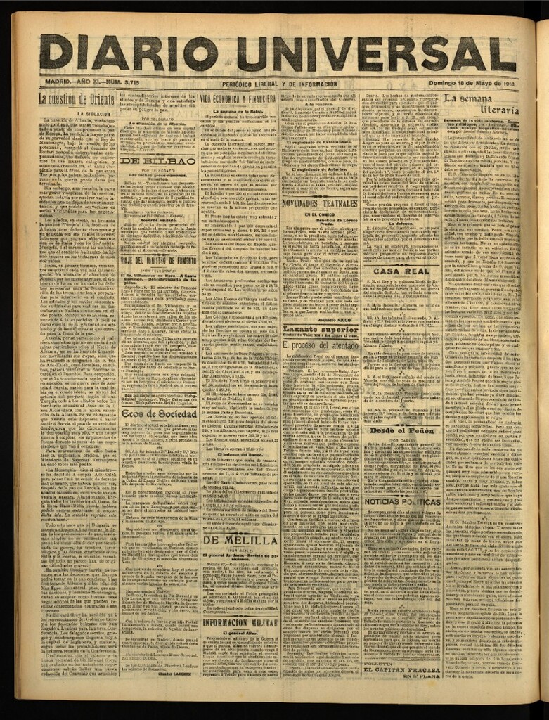 Miniatura de Diario Universal del 18 de mayo de 1913