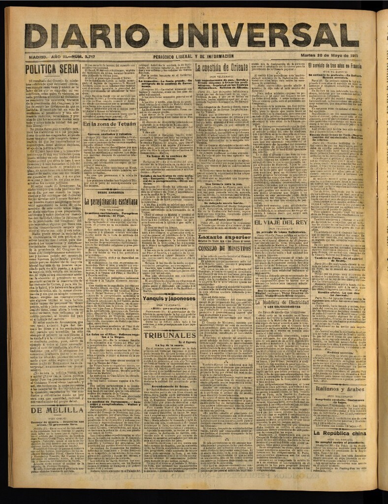 Miniatura de Diario Universal del 20 de mayo de 1913