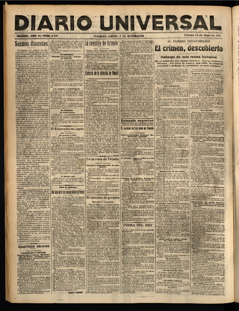 Miniatura de Diario Universal del 23 de mayo de 1913