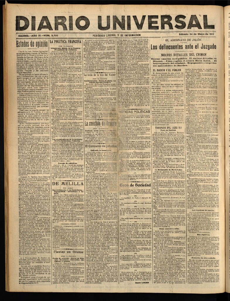 Miniatura de Diario Universal del 24 de mayo de 1913