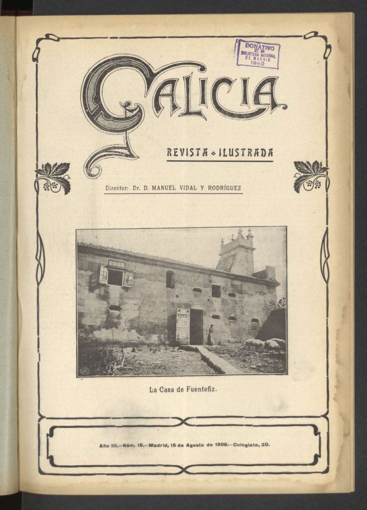 Miniatura de Galicia en Madrid: revista decenal ilustrada del 15 de agosto de 1908