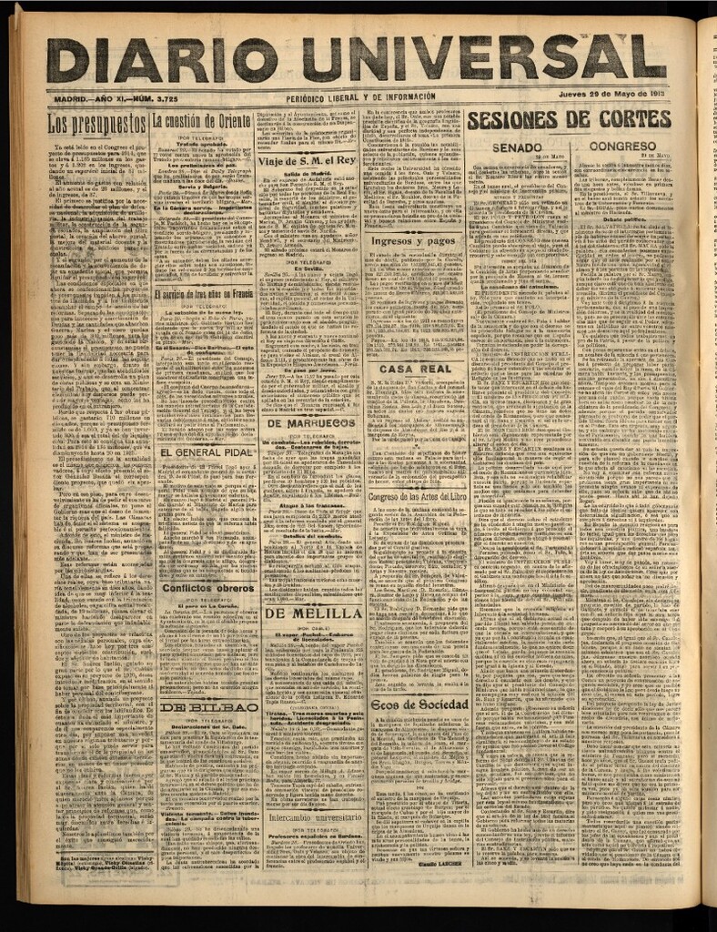 Miniatura de Diario Universal del 29 de mayo de 1913