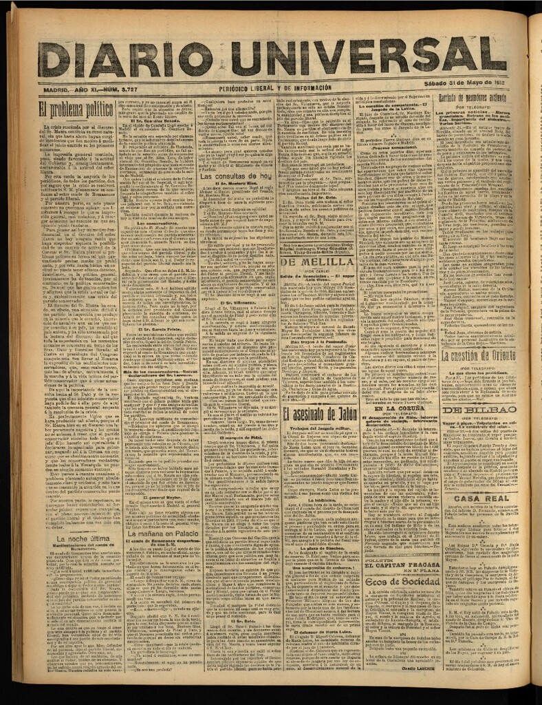 Miniatura de Diario Universal del 31 de mayo de 1913