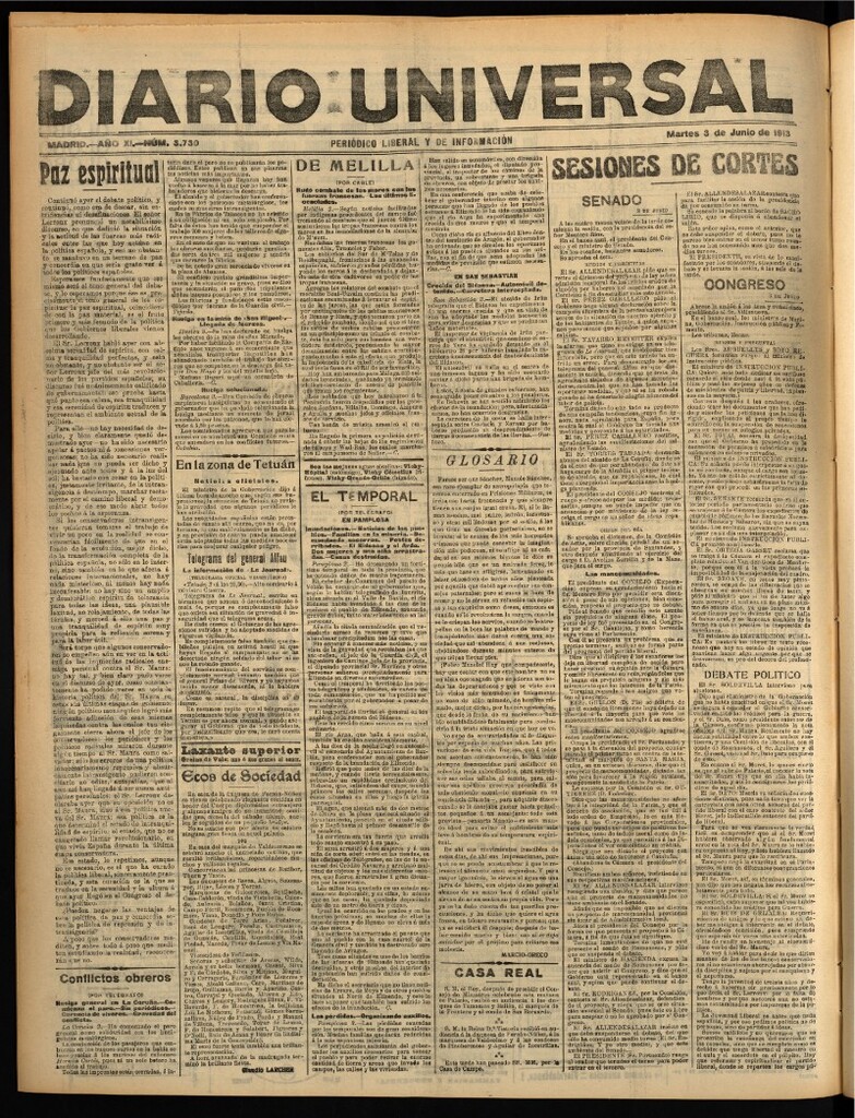 Miniatura de Diario Universal del 3 de junio de 1913