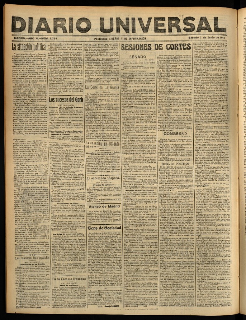 Miniatura de Diario Universal del 7 de junio de 1913