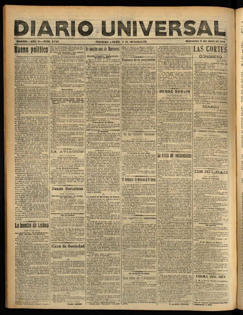 Miniatura de Diario Universal del 11 de junio de 1913