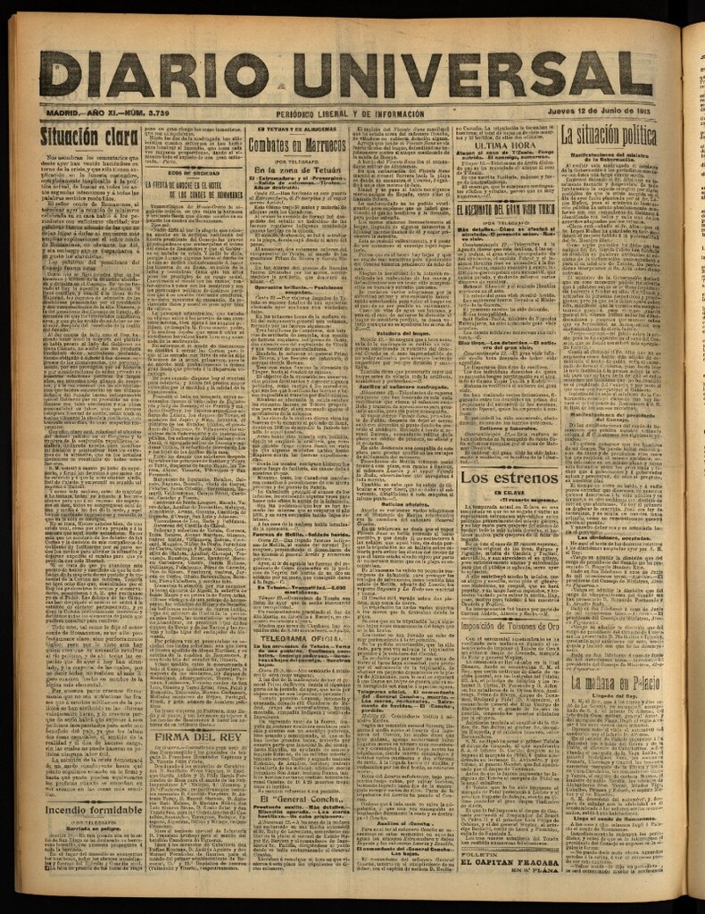 Miniatura de Diario Universal del 12 de junio de 1913