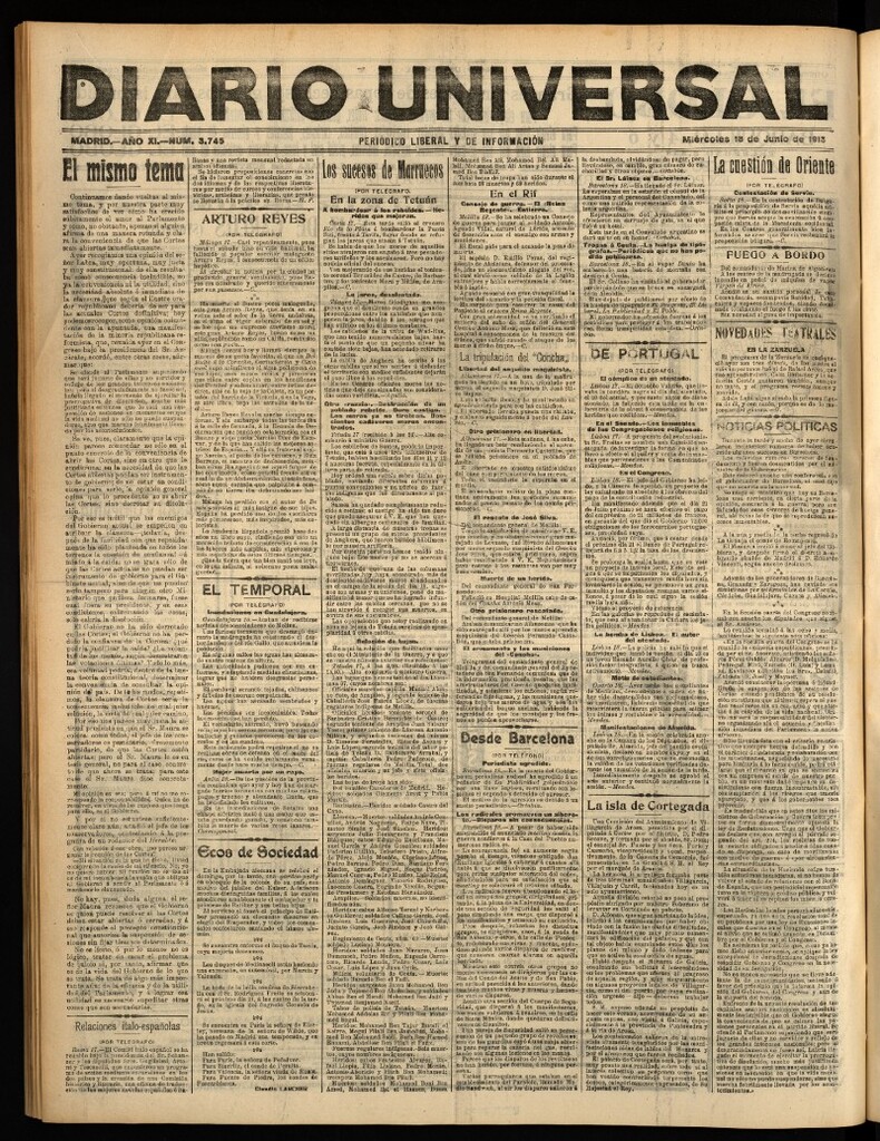 Miniatura de Diario Universal del 18 de junio de 1913