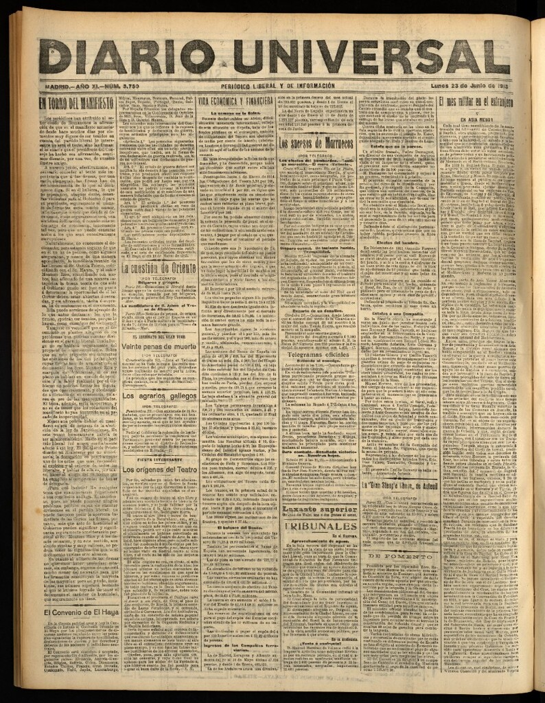 Miniatura de Diario Universal del 23 de junio de 1913