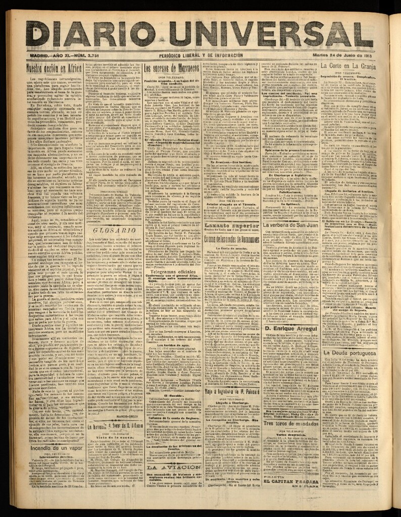 Miniatura de Diario Universal del 24 de junio de 1913