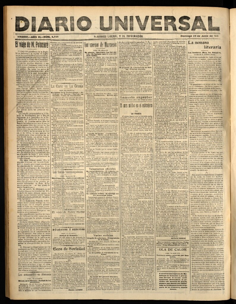 Miniatura de Diario Universal del 29 de junio de 1913