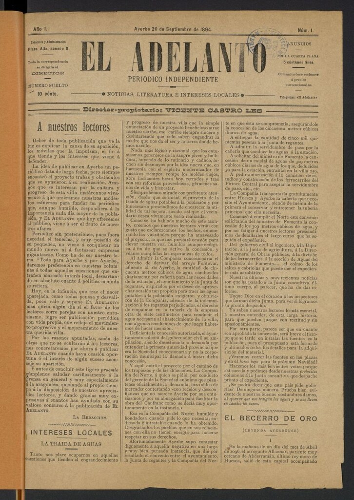 Miniatura de El Adelanto: periódico independiente