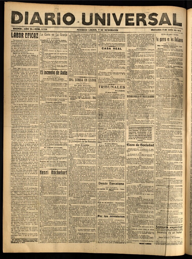 Miniatura de Diario Universal del 2 de julio de 1913