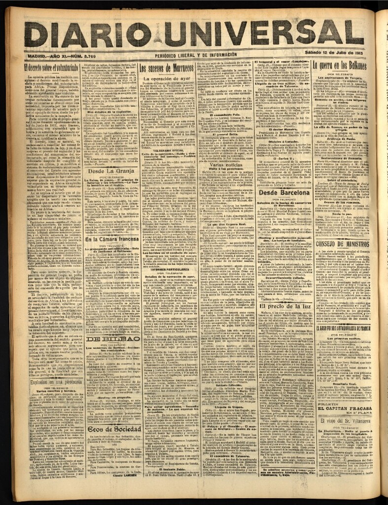 Miniatura de Diario Universal del 12 de julio de 1913