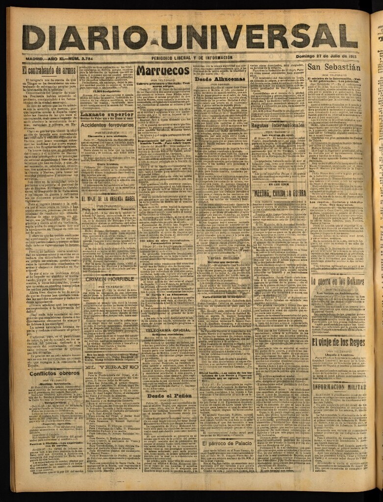 Miniatura de Diario Universal del 27 de julio de 1913
