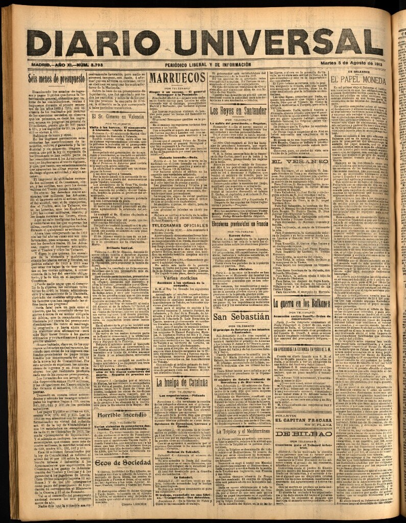 Miniatura de Diario Universal del 5 de agosto de 1913