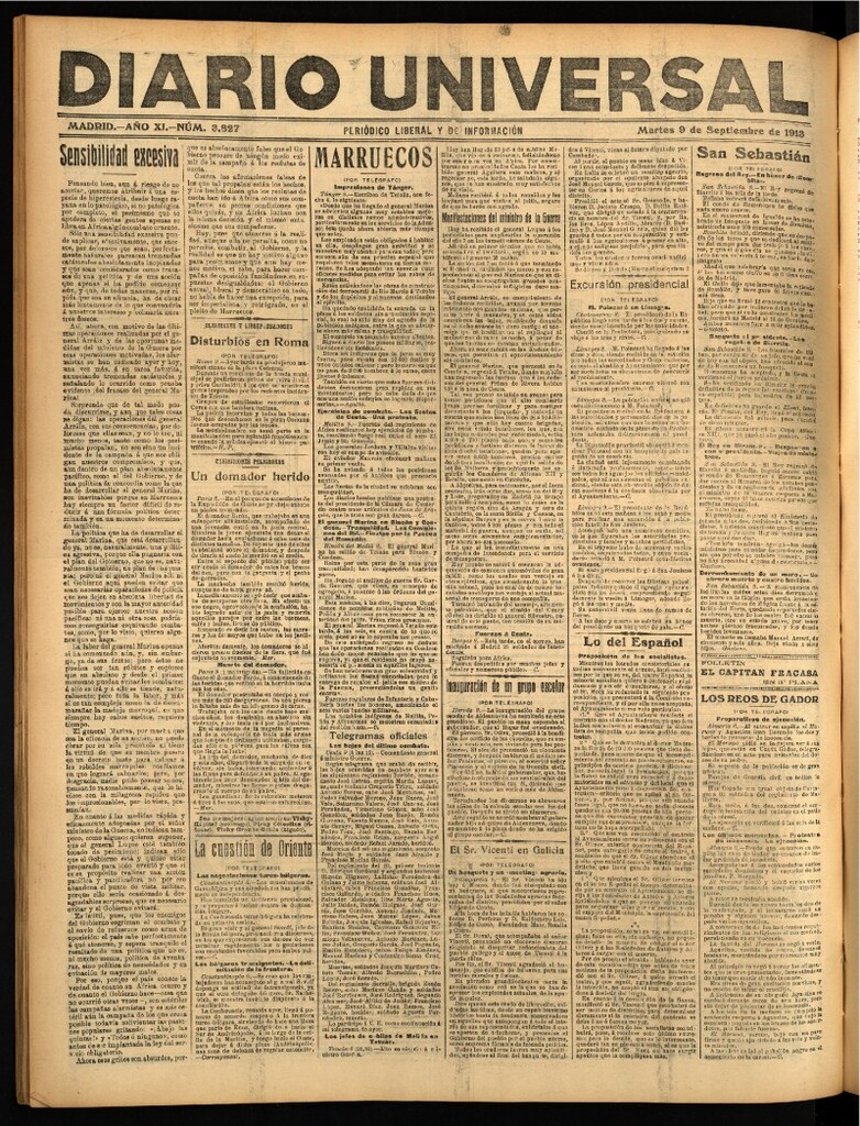 Miniatura de Diario Universal del 9 de septiembre de 1913