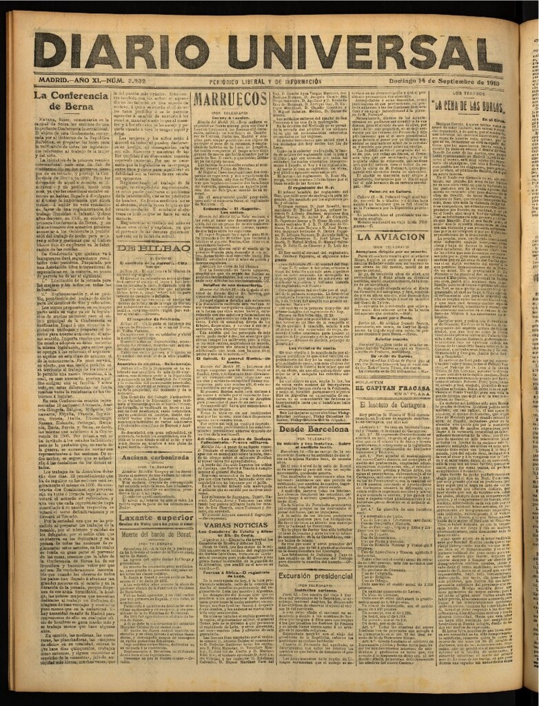 Miniatura de Diario Universal del 14 de septiembre de 1913