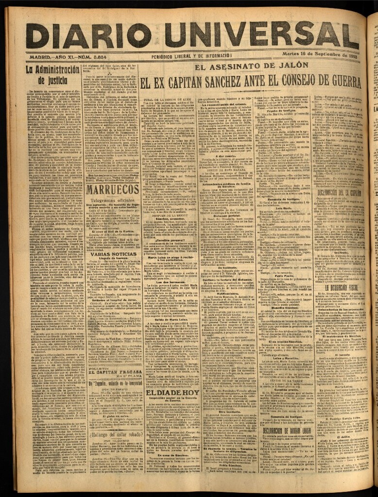 Miniatura de Diario Universal del 16 de septiembre de 1913