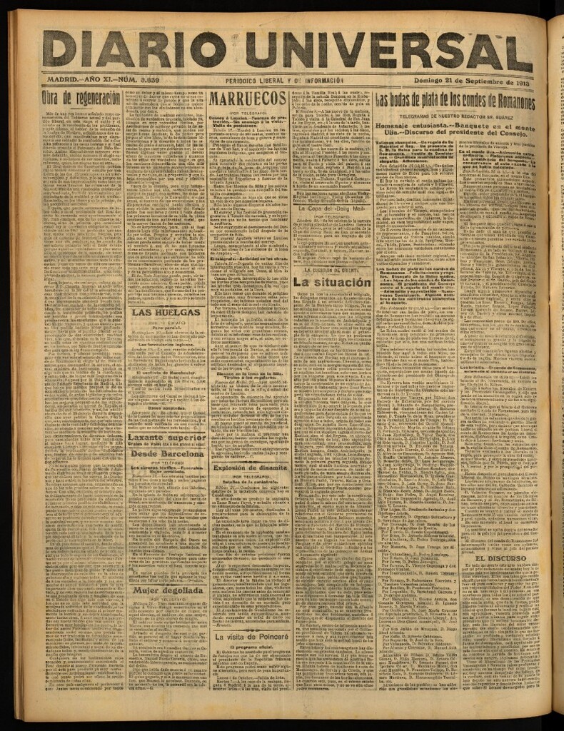 Miniatura de Diario Universal del 21 de septiembre de 1913