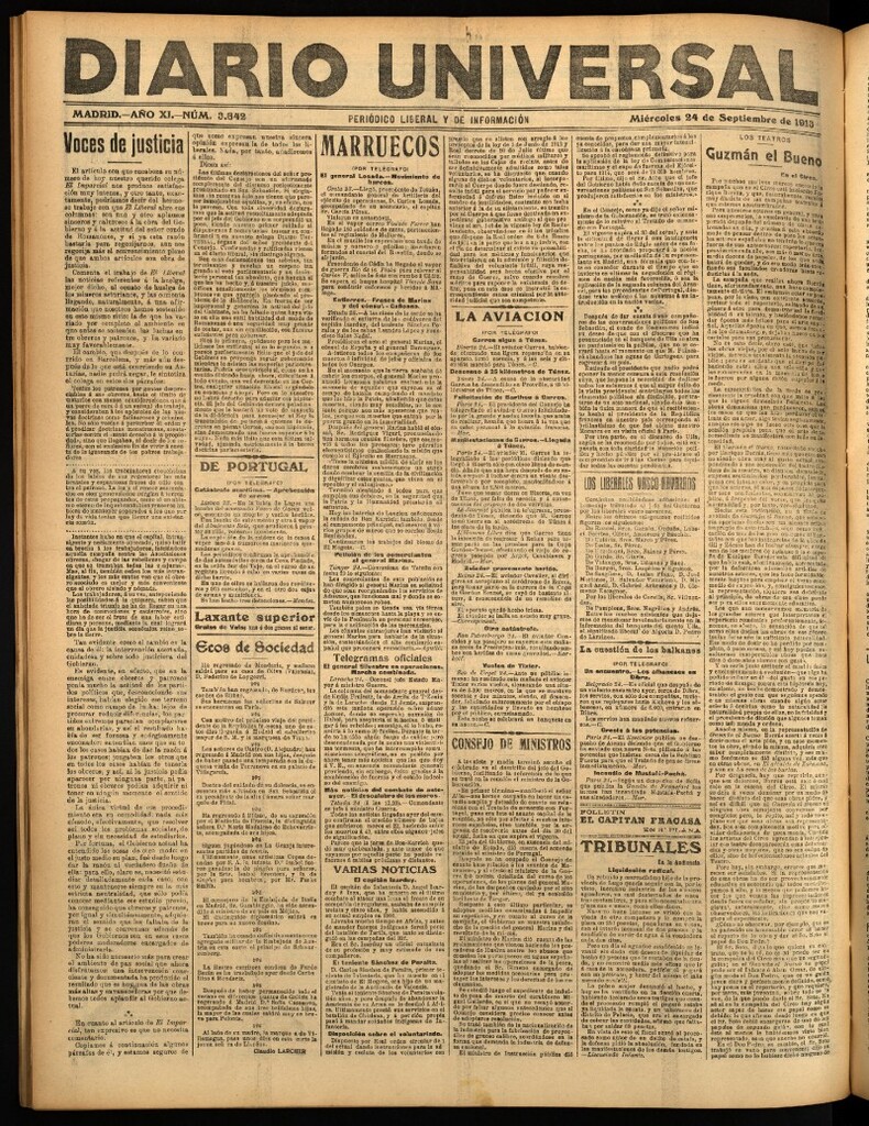 Miniatura de Diario Universal del 24 de septiembre de 1913