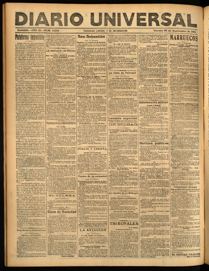 Miniatura de Diario Universal del 26 de septiembre de 1913