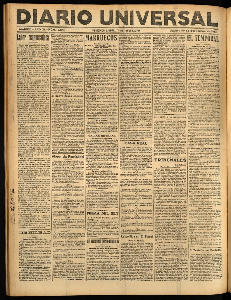Miniatura de Diario Universal del 30 de septiembre de 1913