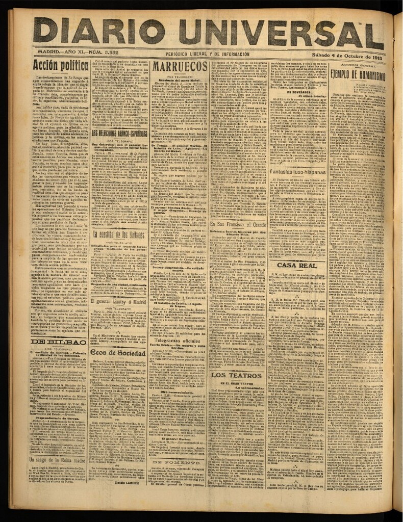 Miniatura de Diario Universal del 4 de octubre de 1913