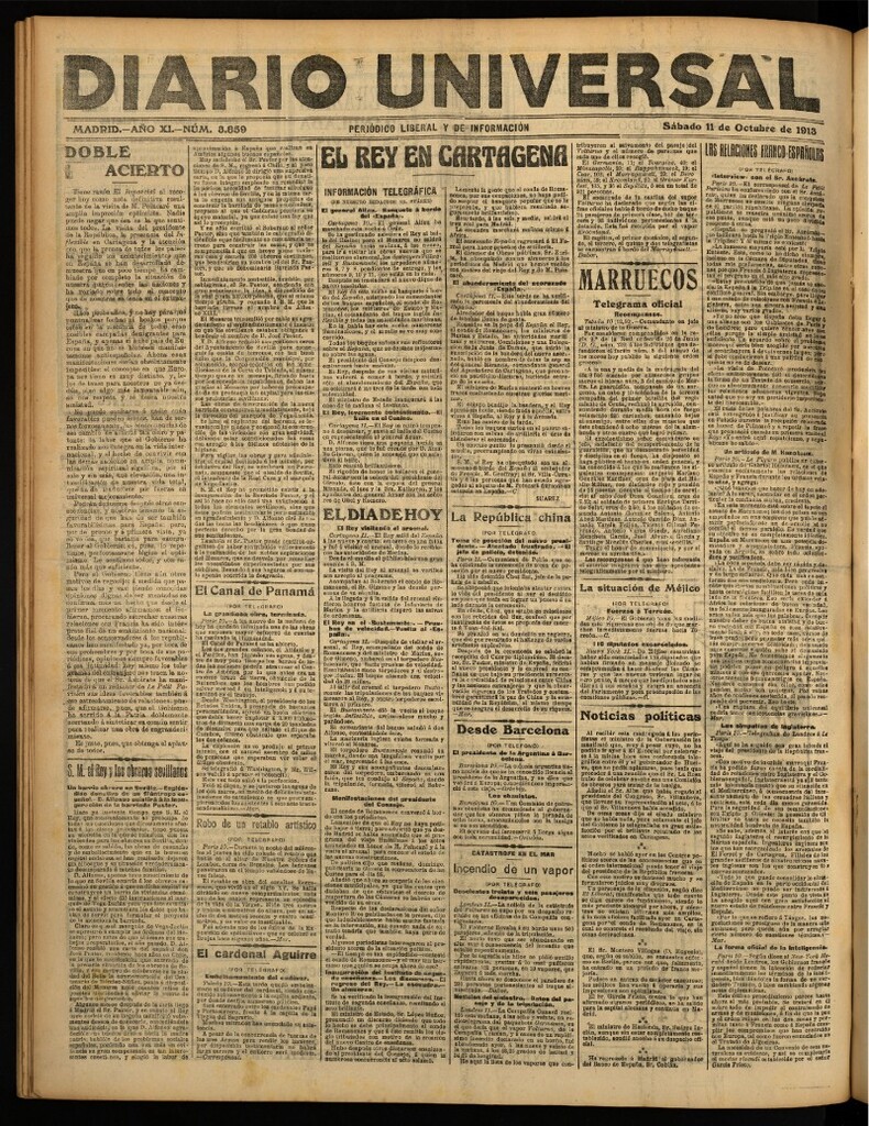 Miniatura de Diario Universal del 11 de octubre de 1913