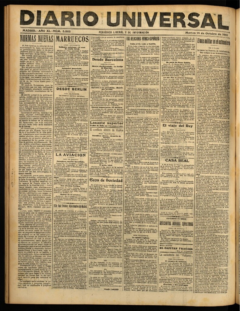Miniatura de Diario Universal del 14 de octubre de 1913